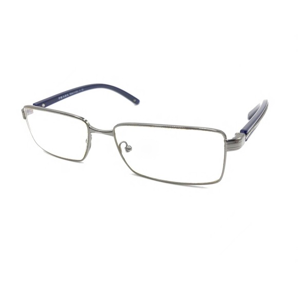 Prada VPR 65L 5AV-1O1 Gunmetal Silver Blue Eyeglasses Frames 55-16 140 Italy - Picture 8 of 12